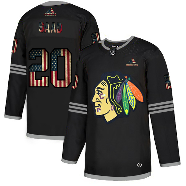 Chicago Blackhawks #20 Brandon Saad Adidas Men Black USA Flag Limited NHL Jersey->chicago blackhawks->NHL Jersey